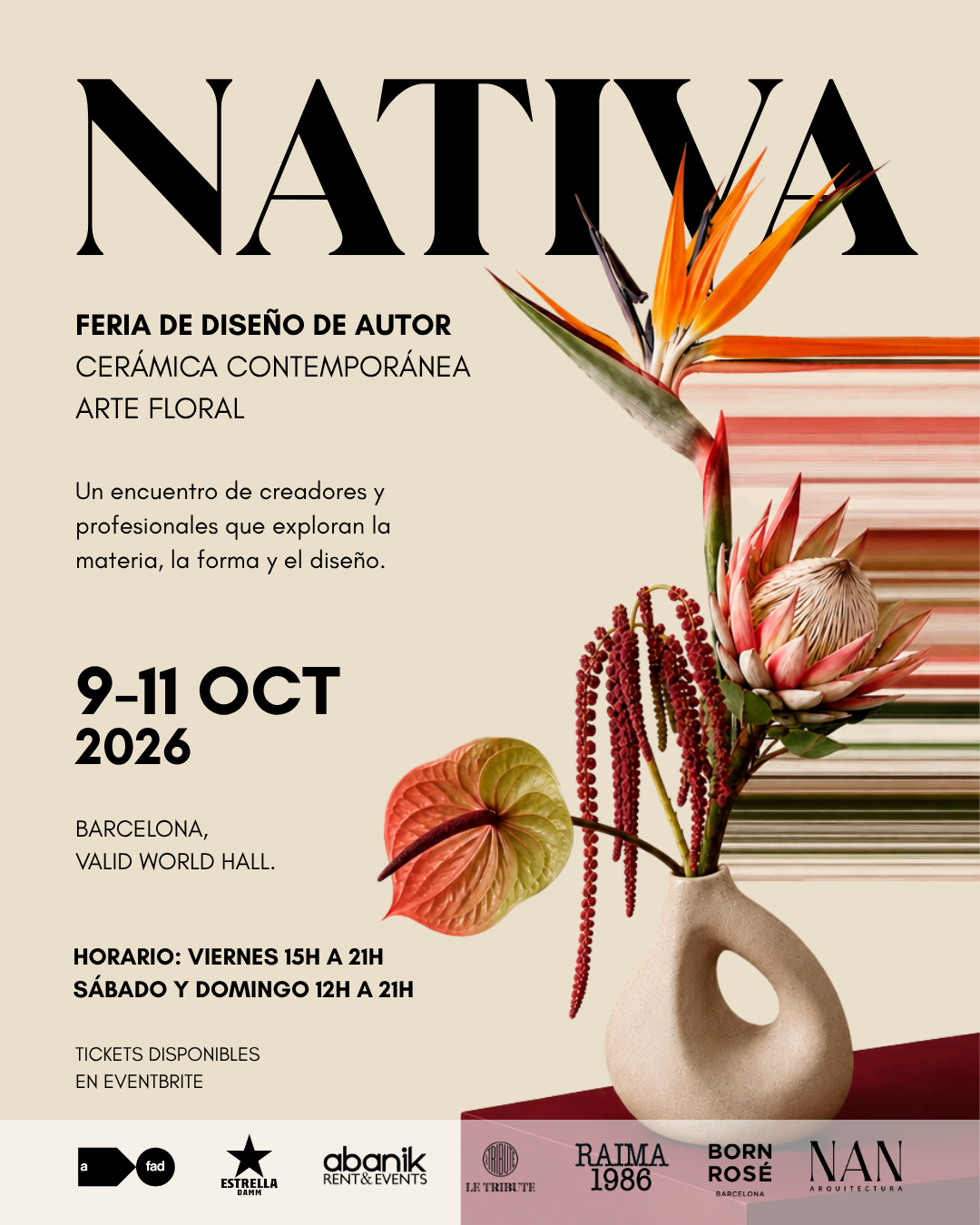 Cartel de NATIVA, feria de arte floral y diseño de objetos
