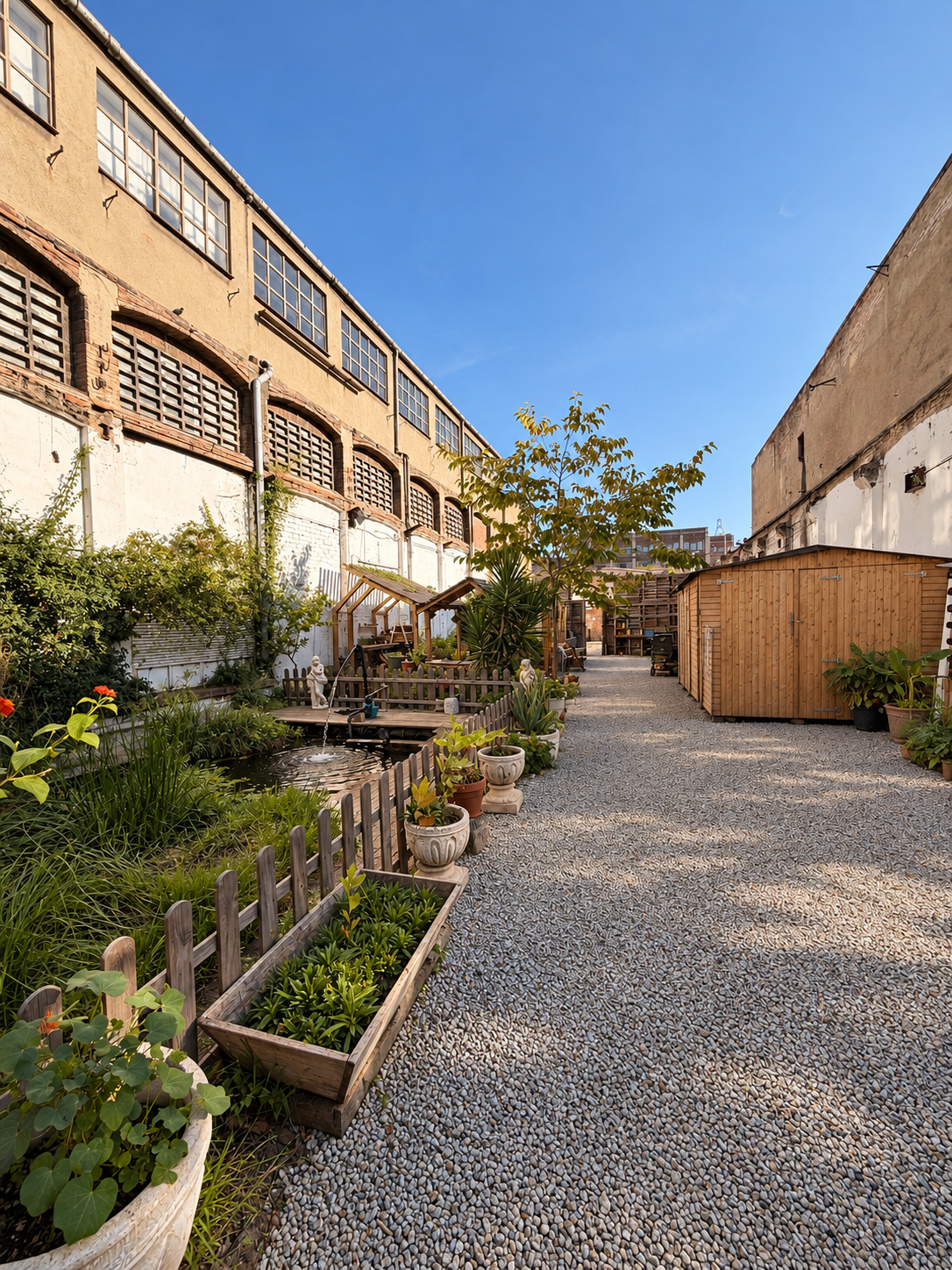 Patio y pérgola de La Clandestina de Poblenou